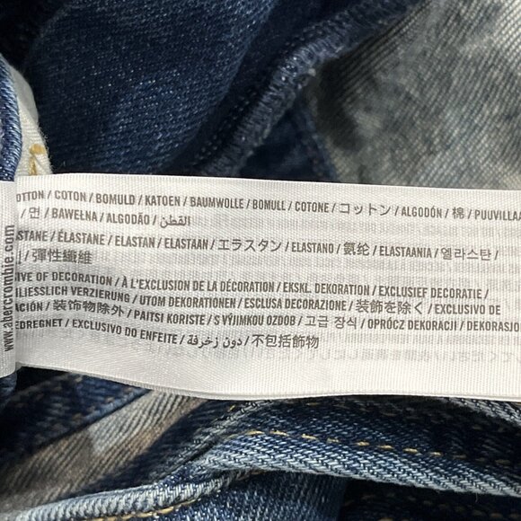 Hollister Denim Overalls Womens S Bib Distressed Tapered Leg Dark Wash 90s Y2K - Picture 8 of 9